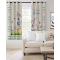 thumbnail image 2 of Bunny Easter Kitchen Curtains Spring Floral Eggs Animals Rustic Cafe Short Curtains for Bathroom Blackout Window Curtain Grommet Small Window Treatment Tier Drapes for Bedroom Living Room 52"x45"x2, 2 of 9