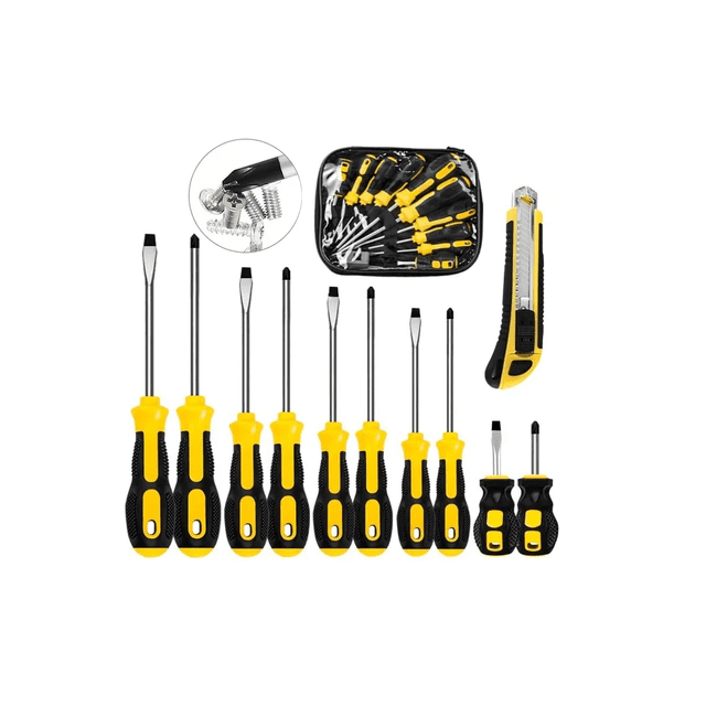 Juego De Destornilladores Kit Desarmadores Con Magnética12pc Xtellar amarillo