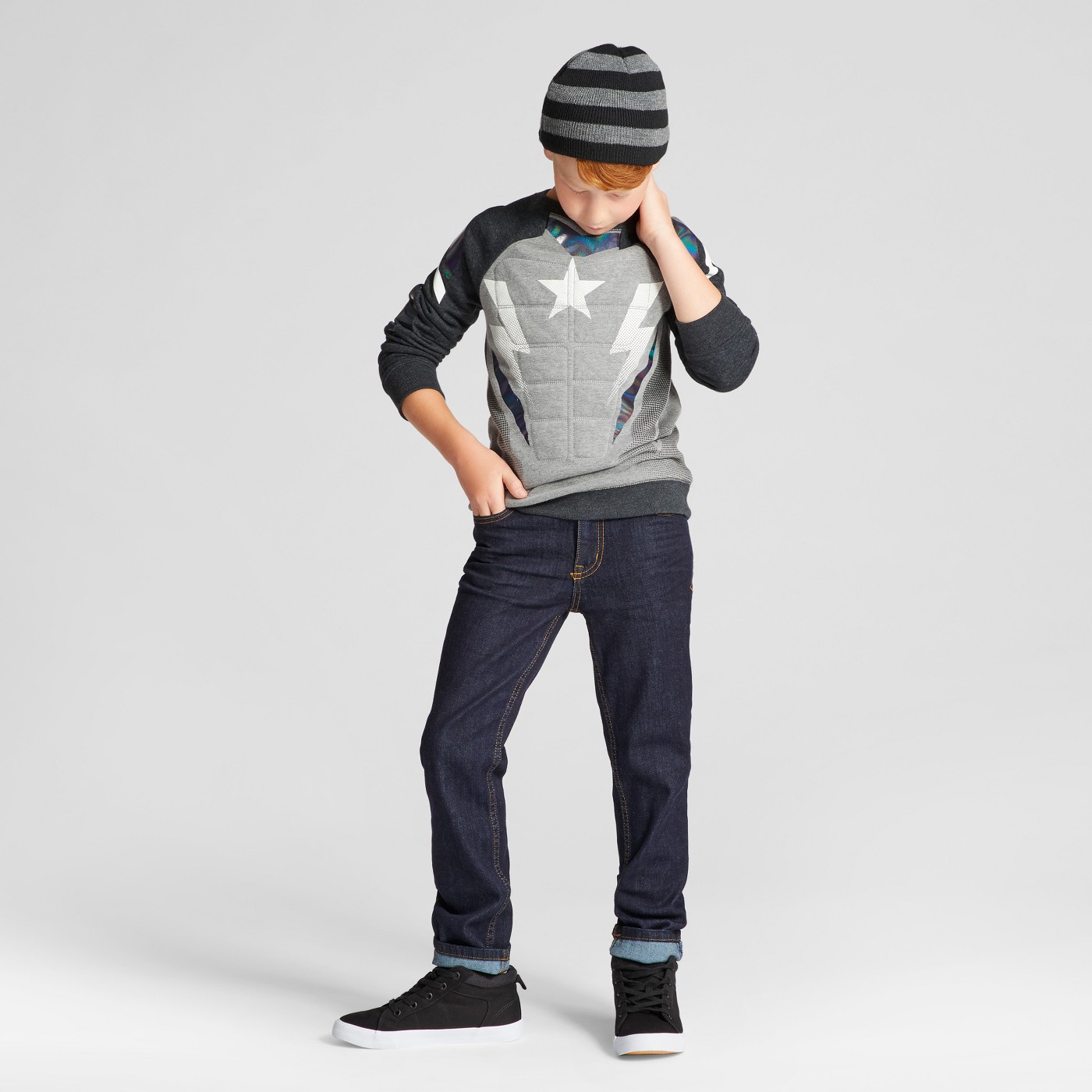 Cat & Jack Boys' Straight Jeans Rinse Wash Dark Blue 4 NEW