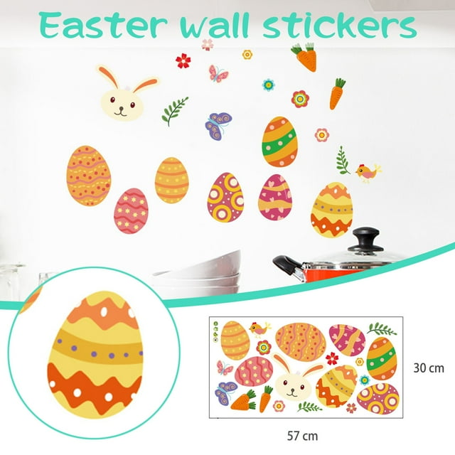 Home Decoration Easter Decal Easter for Window Wall Clings Fridge Wall Decals Stickers Wall Sticker