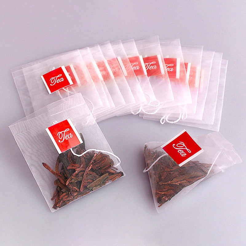 100Pcs Tea Bag Infuser with String Heal Seal 7 x 6cm Sachet Filter