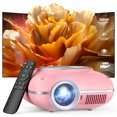 thumbnail image 1 of AUOSHI Projector 4K 1080P Supported, Mini Projector for Bedroom/Dorm, Portable Bluetooth Projector Compatible with iOS/Android/PC/HDMI/USB,Pink, 1 of 8