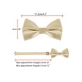 thumbnail image 3 of INSPIRE CHIC Men's Pre-Tied Bow Tie with Matching Pocket Squares Sets for Business Causal Champagne One Size, 3 of 5