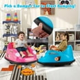 thumbnail image 4 of Costway Ride on Bumper Car for Kids with Remote Control 360 Degree Spin LED Light Blue, 4 of 10