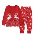 thumbnail image 4 of Conjunto de ropa con estampado de alce navideño para niños y niñas, pijamas de manga larga, camiseta y pantalones, 2 piezas, para el hogar, 4 of 4