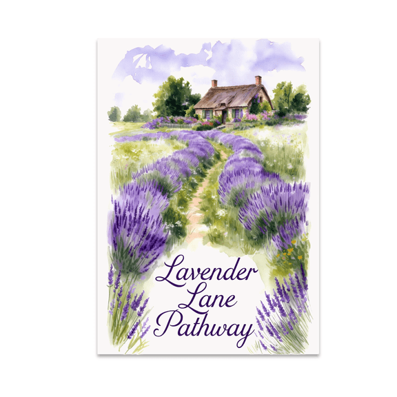 Lavender Lane Pathway Poster Print - Cottagecore Decor Enthusiast - 13x19 Poster Print