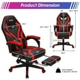 thumbnail image 2 of Gymax Massage Gaming Chair Racing Recliner Computer Desk Chair w/Footrest Red, 2 of 10