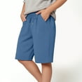 thumbnail image 2 of Gubotare Boys Shorts Boys Shorts Print Drawstring High Waisted Shorts Kids Summer Casual Shorts with Pocket Size 5T 6T (Blue,5-6 Years), 2 of 5