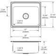 thumbnail image 2 of Elkay, DLR2521104 , 18 Gauge Stainless Steel 25" x 21.25" x 10.125" Single Bowl Drop-in Kitchen Sink, Sinks, 2 of 7