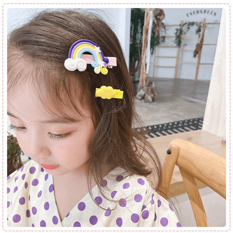CNKOO 42 PCS Candy-colored Baby Hair Clips Rainbow Flower Fruit