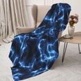 thumbnail image 3 of Rateoe Blue Lightning Pattern Flannel Throw Blanket, Ultra-soft Blanket for Bed, Couch, Car, Hypoallergenic Anti-pilling blanket-40"x30"(Vertical), 3 of 6
