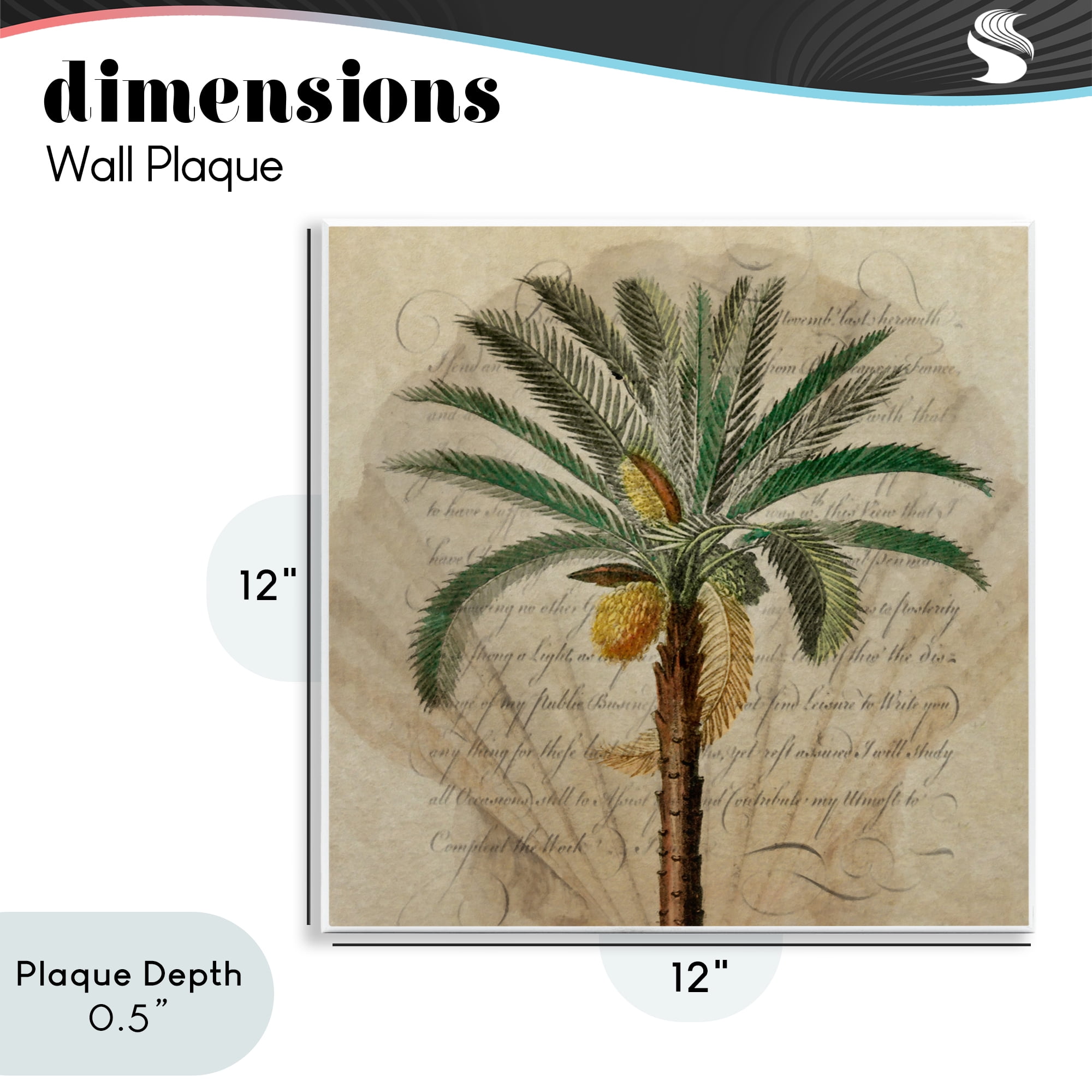 Stupell Industries Vintage Subdued Palm Wall Plaque Art, design by Steve Hunziker
