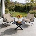 thumbnail image 6 of Outdoor Patio Cushion Covers 4 Pack Abstract Beige Patio Chair Cushion Covers with Ties and Zipper Rustic Vertical Stripes Waterproof Outdoor Seat Cushion Covers for Patio Furniture 20"x18", 6 of 9