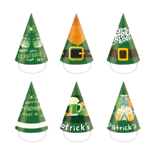 6 uds sombreros de papel del Día de San Patricio suministros para fiesta de San Patricio accesorios de disfraz tocados para Cosplay vestir juego de