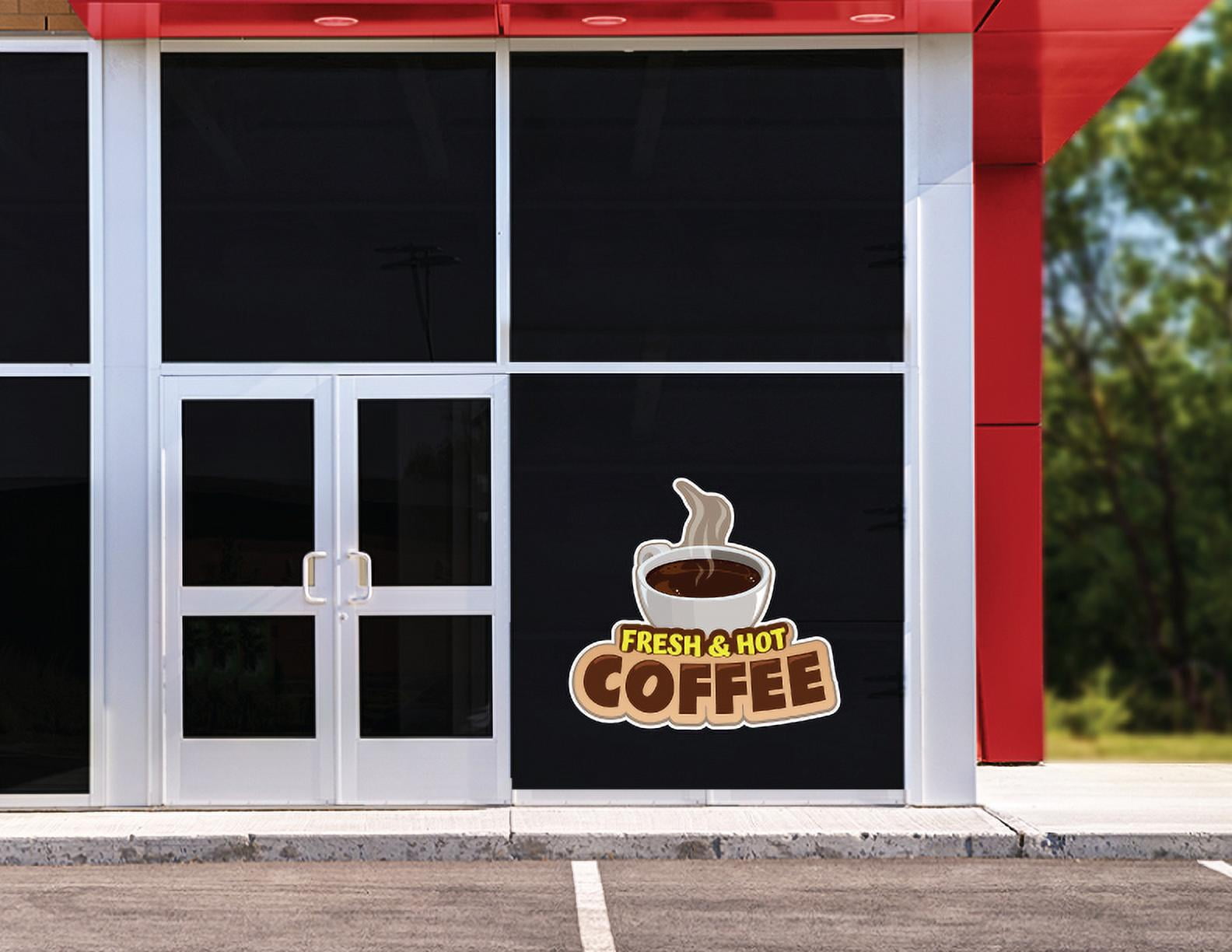 SignMission 16 in. Fresh Hot Coffee Concession Decal Sign - Cart Trailer Stand Sticker Equipment