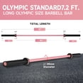 thumbnail image 2 of 7ft Olympic Barbell, Barbell for Weightlifting and Powerlifting 45lb, Olympic Bar for 500lbs Capacity, Weight Bar Fit 2” Standard Weights，Pink, 2 of 7