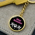 thumbnail image 6 of Blue Russian Cat Mom Keychain Stainless Steel or 18k Gold Circle Pendant, 6 of 16