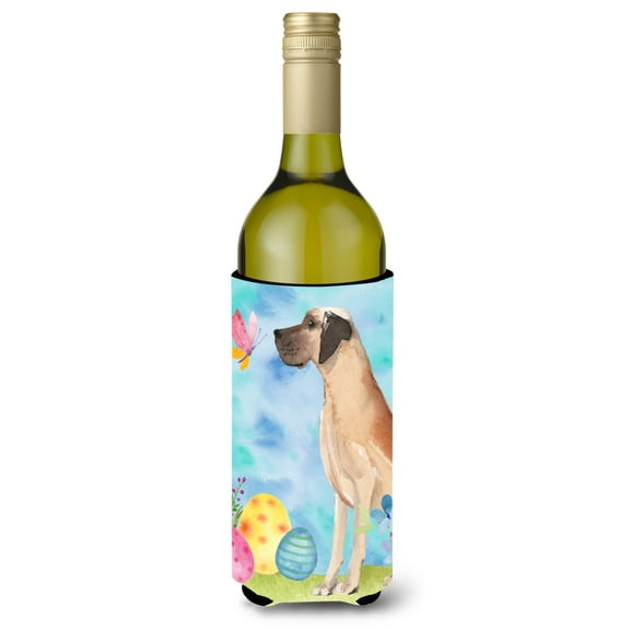 Carolines Treasures BB9628LITERK Fawn Natural Great Dane Easter Wine Bottle Beverge Insulator Hugger  Wine Bottle