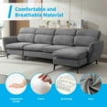 thumbnail image 3 of Modern 110" Modular Sectional Couches for Living Room, L-Shaped Sectional Sofa, 4 Seat Oversized Sofa with Chaise, Dark Gray, 3 of 8