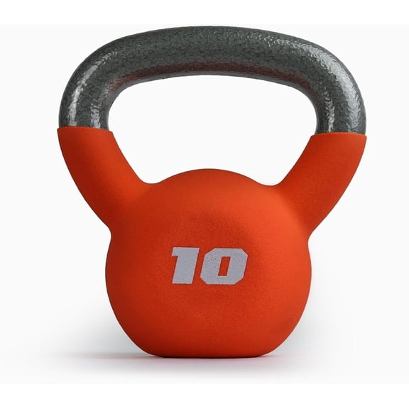 YSHIHAO Neoprene Coated Kettlebell, Cast Iron, Color-Coded, Flat Base, 10/15/20/25 lb, Home Gym Full-Body Strength Training