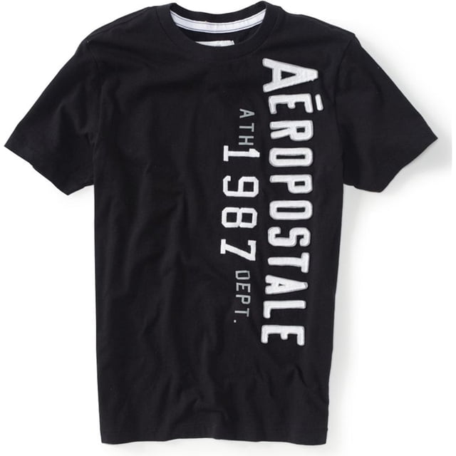 Aeropostale - Camiseta gráfica para hombre Ath 1987 Dept, color negro, pequeña