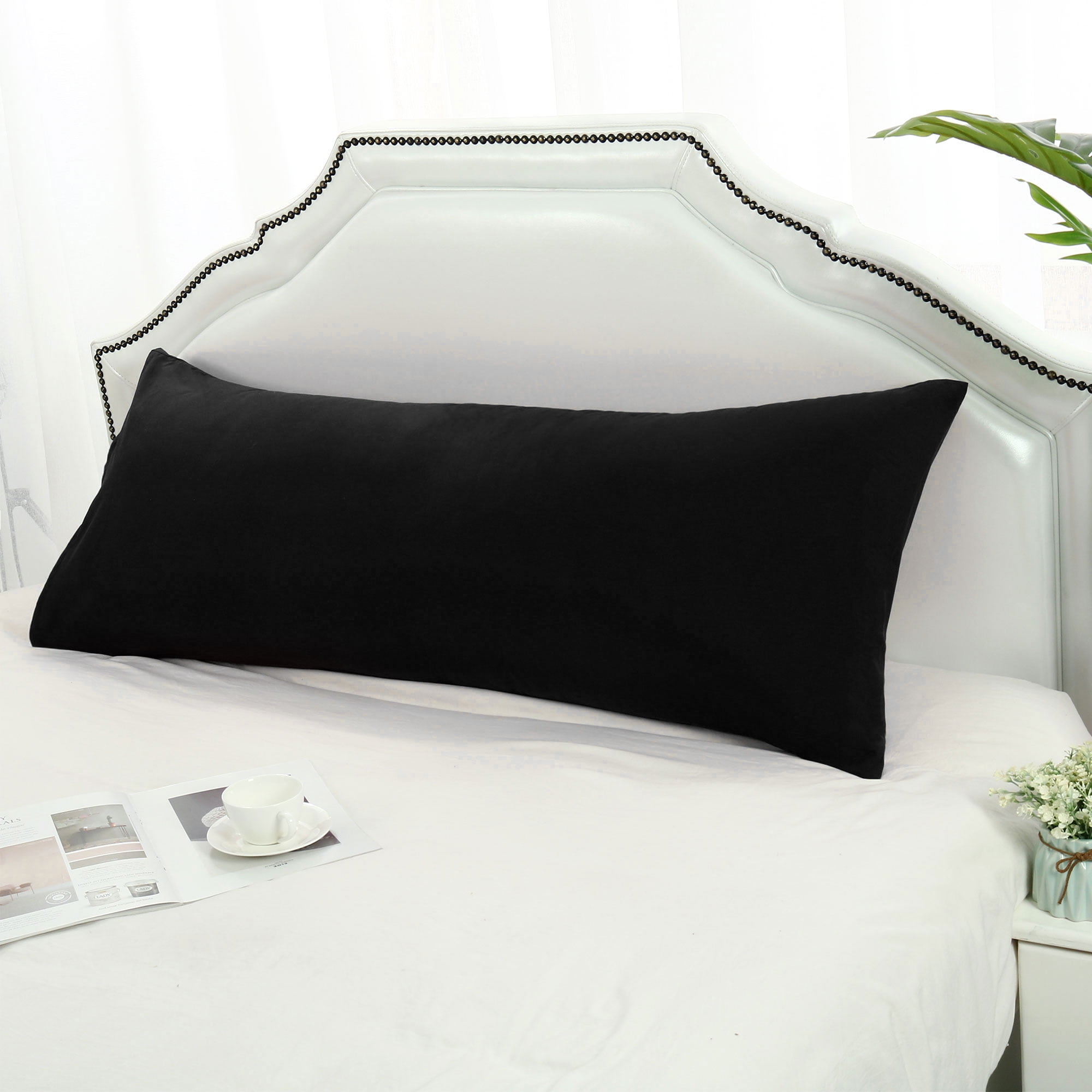 Body Pillow Case Microfiber Long Bedding Covers for Body Pillows Black