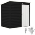 thumbnail image 3 of Outsunny 6' x 4' Garden Storage Shed, Outdoor Metal Tool Shed with Lockable Door and Gloves for Backyard Garden Patio Lawn, Dark Gray, 3 of 10