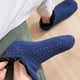 thumbnail image 2 of Calcetines del deslizador, calcetines calientes mullidos hechos punto paño grueso y suave forrado calcetines del resbalón de los agarradores no, 2 of 7