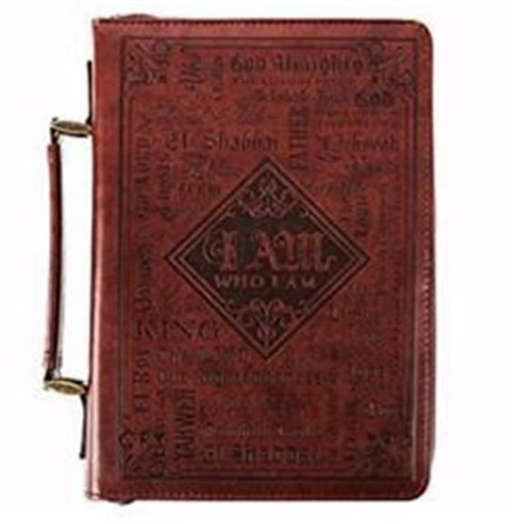 Christian Art Gifts Names of God Brown Lux-Leather Bible Cover - Large