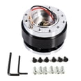 thumbnail image 2 of 6 Hole Steering Wheel Quick Release Adapter, Snap Off Boss Kit, Racing Billet Aluminum Body, Easy to Operate, With 6 Long Screws, 2 of 7