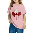 thumbnail image 1 of T-shirt Doux à Manches Courtes Décontracté pour Tout-Petit HVOBBTY, T-shirt Mode à Col Rond à Manches Courtes pour Garçons Tout-Petits avec Imprimé de Feuilles d'Érable, Rose, 4 Ans, 1 of 5