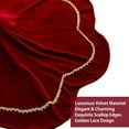 thumbnail image 6 of JEWLALO Christmas Tree Skirt, 60 Inch Red Velvet Fur Scalloped Tree Skirt Sparking Gold Lace Trim for Party Rustic Xmas Holiday Decorations All Year, 6 of 9
