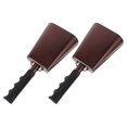thumbnail image 3 of Steel Cowbell Noise Maker Metal Hand Bells for Sports Events Brown 25.30X11.00X6.00Cm Cheering Bell 2Pcs, 3 of 4