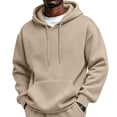 thumbnail image 2 of CCRFTGI Men Hoodie Sweatshirt Loose Fit Fashion Pullover Hoodie Casual Long Sleeve Hooded Sweatshirt with Pocket Camel M, 2 of 6