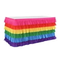thumbnail image 3 of Falda De Mesa Rainbow Tulle Baby Shower Tutu Decoraciones De Manteles 1.83m Sunnimix Falda de vajilla de tul con volantes, 3 of 8