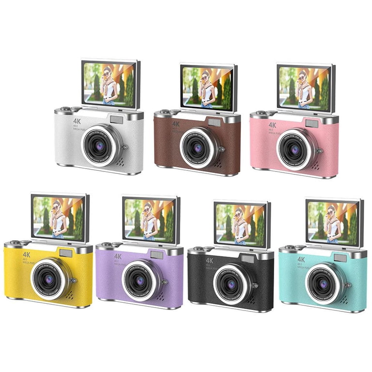 48MP Digital Camera with 2.4-Inch Flip Screen, Auto Focus, 8X Zoom