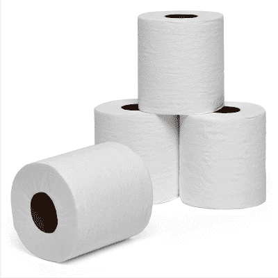 2-Ply Toilet Paper, White, Textured, 12 Count