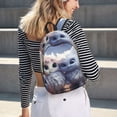 thumbnail image 6 of Picia Cute Animal Couple Printed Canvas Daypack - Stylish and Durable Vintage Compact Backpack - Class, Work, Travel, or Laptop Bookbag,Organized Compartments-Medium, 6 of 6