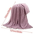 thumbnail image 3 of 130X150cm Super Soft Warm Fleece Blanket, Heavy Duty Flannel Fabric Blanket for Couch Bed Sofa, Cozy Home Decor with 3D Embossed Pattern and Velvety Touch, Purple, 3 of 5