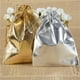 thumbnail image 5 of Matsuzay 100 piezas bolsas de joyería brillante embalaje de regalo bolsas con cordón DIY celebraciones del banquete de boda navidad dorado/5 * Kits de decoración para fiestas Dorado/5*7cm, 5 of 6