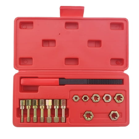 

Htovila 15Pcs Rethread Reapir Tools Kit Metric Thread File Metric Rethreader Taps & Dies