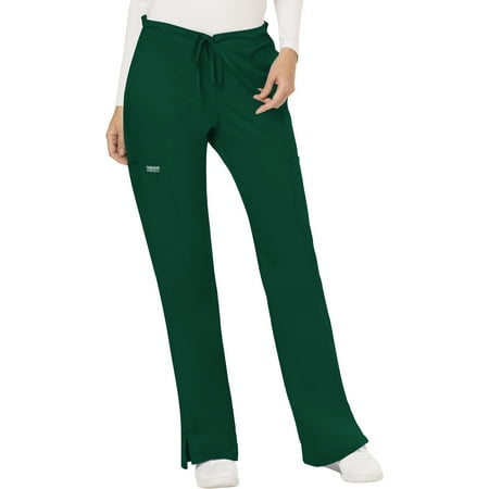 

Workwear Revolution Women Medical Scrubs Pant Mid Rise Moderate Flare Drawstring WW120T XL Tall Hunter Green
