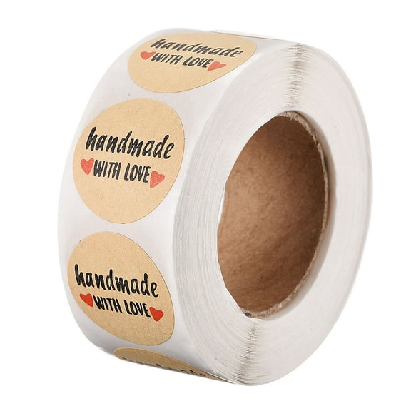 Uxcell 1 Inch Handmade with Love Stickers 500 Pieces Labels 1 Roll