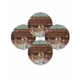 thumbnail image 7 of 13 Inch Round Placemats Set of 4, Spring Botanical Non Slip Heat Insulation PP Table Mats, Farmhouse Black Plaid Brown Wooden Grain Washable Place Mats for Kitchen Dining Party Table Decor, 7 of 7