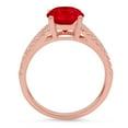 thumbnail image 3 of 2.32 ct Oval Cut Natural Garnet Solitaire with Simulated Diamond Accents 14K Rose Gold Womens Engagement Ring, 3 of 4