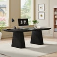 thumbnail image 4 of Tribesigns 63" Executive Desk, Modern Office Computer Desk with Double Pedestal, Large Simple Workstations Writing Table Conference Table for Home Office, Black, 4 of 9