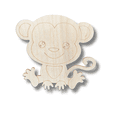 thumbnail image 2 of Unfinished Wood Etched Monkey Shape | Paint By Line Crafts 18" / 1/8", 2 of 2