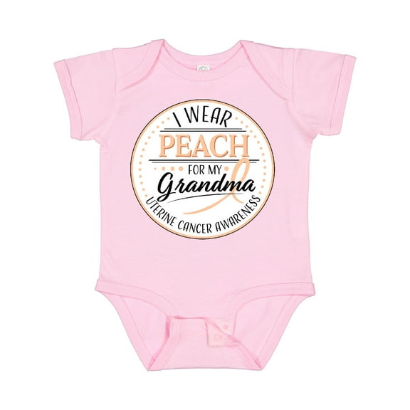 Inktastic I Wear Peach for My Grandma Uterine Cancer Awareness Boys or Girls Baby Bodysuit