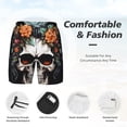 thumbnail image 2 of Kdxio Flower Horn Skull Print Men's Swim Trunks with Compression Liner 7 Inch Inseam Quick Dry Swim Shorts, 2 of 5