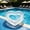 A, variant on Glitter Heart Inflatable Swim Ring, Transparent Sequins Pool Float for Adults & Teens